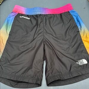 The North Face Black Swim Shorts with Rainbow Waistband